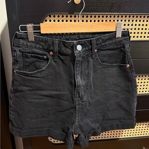 Black High-Rise Denim Shorts - &Denim